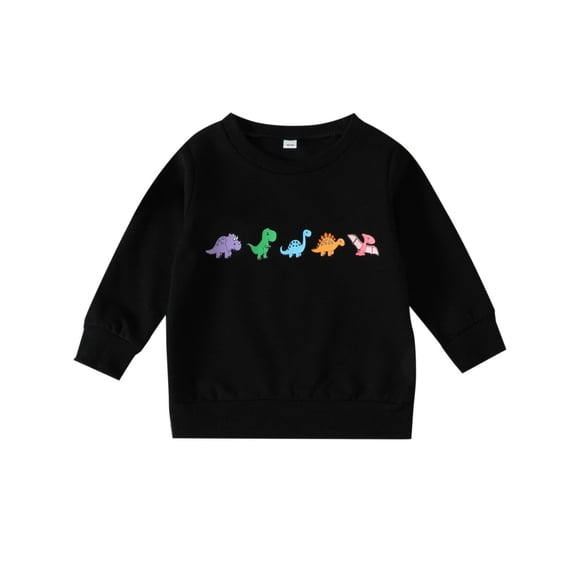 Tisuna Boys Sweatshirts Kids Breathable Long Sleeve Sweatshirt Toddler Dinosaur Print Everyday Wear Tops Clothes Size 2-3 Years