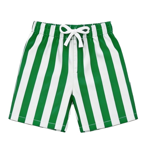 Tisuna Boys Swim Trunks Size 9-10 Years Striped Print Elastic Waist Straight Leg Swim Shorts Casual Comfort Fit Kids Beach Surfing Board Shorts Green