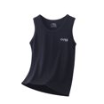 thumbnail image 1 of Tisuna Boys Tops Child Solid Color Sleeveless Crew Neck Shirts Lightweight Casual Summer Boys Daily Wear Black Size 15-16 Years, 1 of 3