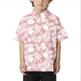 thumbnail image 1 of Tisuna Button Up Shirt For Little Boys Floral Print Short Sleeve Lapel Neck Tops Casual Loose Summer Kids Outwear Pink Size 10-11 Years, 1 of 3