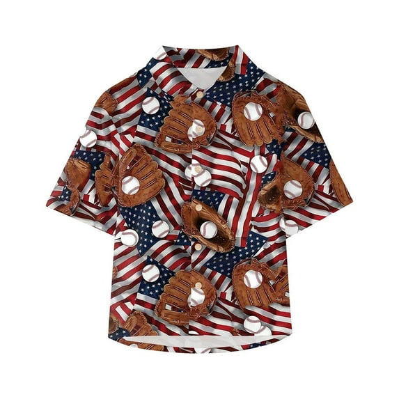 Tisuna Button Up Shirts For Little Boys Cartoon Print Short Sleeve Lapel Neck Tops Casual Comfortable Summer Boys Outdoor Wear Blue Size 11-12 Years