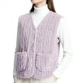 thumbnail image 1 of Tisuna Cardigan Sweaters For Women Solid Color Sleeveless V Neck Vest Lightweight Soft Women Fall Winter Button Up Waistcoat Light Purple Size Xl, 1 of 4