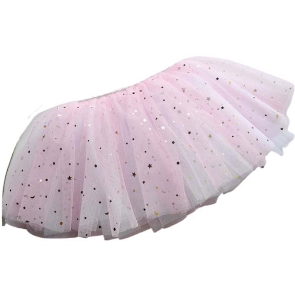 Tisuna Carnival Girl'S Skirt Polka Dot Print Elastic Waist Multi Layered Skirt Elegant Soft Little Girls Mardi Gras Performance Wear