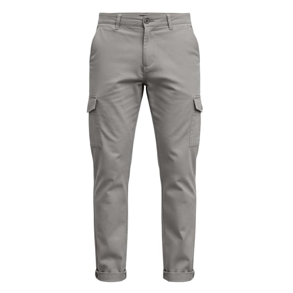 Tisuna Casual Pants For Mens Solid Color Zipper Button Straight Leg Trousers Breathable Fashion Male Work Street Pants Grey Size L