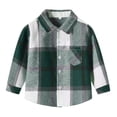 thumbnail image 1 of Tisuna Child Boys Long Sleeve Shirts Coat Lightweight Lapel Collar Plaid Print Tops Little Boys Everyday Wear Fall Tees Size 8-9 Years, 1 of 1