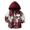 thumbnail image 1 of Tisuna Child Boys Long Sleeve Shirts Coat Soft Hooded Plaid Print Tops Toddler Everyday Wear Fall Jackets Size 2-3 Years, 1 of 5