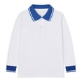 thumbnail image 1 of Tisuna Child Boys Long Sleeve Shirts Regular Fit Lapel Collar Color Block Tops Boys Everyday Wear Fall Tees Size 8-9 Years, 1 of 3