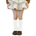 thumbnail image 1 of Tisuna Child Girls Socks Kids Toddler Knee High Stacked Socks Solid Color Leg Warmers Dress Socks For Outdoor Age 3-14 Years White, 1 of 7
