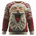 thumbnail image 1 of Tisuna Christmas Crewneck Knit Sweater For Mens Santa Claus Print Long Sleeve Pullover Sweatshirt Comfortable Loose Mens Christmas Festival Tops Red Xl, 1 of 3