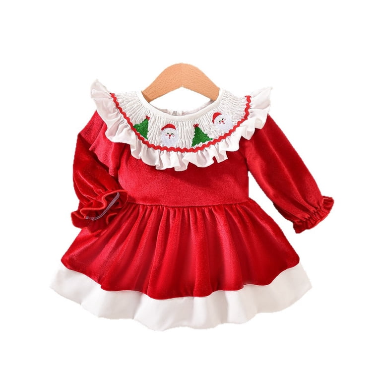 Baby Girls Cartoon Christmas Dresses Wholesale 25101507 Red / 9-12M