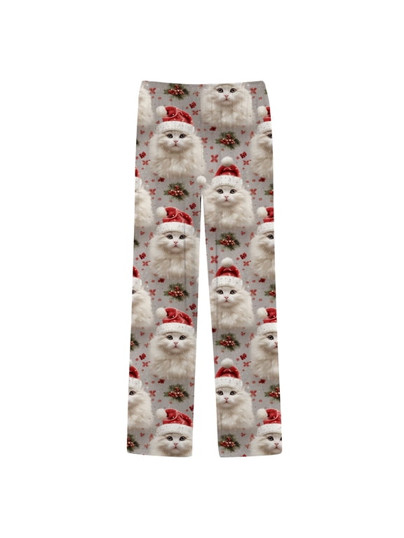 Christmas Pajama Pants Men Snowflake Print Sleep Bottoms Elastic Waist Pjs Trousers Comfort Festive Events Housewear Pants, Size M-Xxxl, Grey