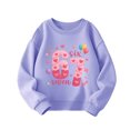 thumbnail image 1 of Tisuna Crewneck 67 Sweatshirt For Girls Child Letter Print Long Sleeve Pullover Tops Comfortable Leisure Kids Fall Daily Wear Purple Size 4-5 Years, 1 of 4