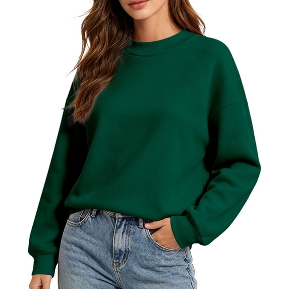 Tisuna Crewneck Sweatshirts For Womens Long Sleeve Comfort Fit Tops Fall Winter Pullover Daily Wear Casual Sweatshirts