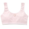 thumbnail image 1 of Tisuna Crop Top Bra For Girls Seamless Solid Color Standard Strap Crew Neck Underwear Comfortable Soft Little Teen Girls Youth Yoga Sport Bra Pink Size 10-14 Years, 1 of 9