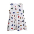 thumbnail image 1 of Tisuna Cute Summer Dress For Girls Toddler Heart Print Sleeveless Crew Neck Dresses Comfortable Soft Little Girls Casual Outdoor Wear White Size 2-3 Years, 1 of 3