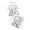 thumbnail image 1 of Tisuna Easter Outfits Set For Boys Girls Child Cartoon Print Short Sleeve Crew Neck Pajamas Breathable Leisure Summer Kids Clothing Set White Size 7-8 Years, 1 of 7