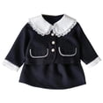 thumbnail image 1 of Tisuna Fall Outfit Set For Kids Girls Elegant Long Sleeve Crew Neck Pearl Detail Tops And Skirt Outfits Children'S 2 Pieces Casual Wear Clothes Set Size 3-4 Years, 1 of 9