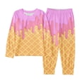 thumbnail image 1 of Tisuna Fall Pajamas Set For Kids Boys Comfortable Ice Cream Print Long Sleeve Crewneck Tops And Pants Pjs 2 Pieces Sleepwear Set For Children Casual Wear Size 5-6 Years, 1 of 2