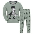 thumbnail image 1 of Tisuna Fall Pajamas Set For Kids Boys Soft Dinosaur Print Long Sleeve Crewneck Tops And Pants Pjs 2 Pieces Nightwear Set For Children Casual Wear Size 3-4 Years, 1 of 2