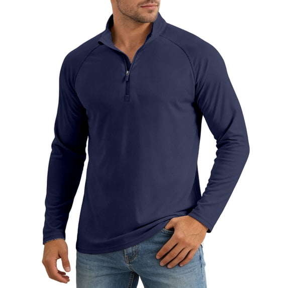 Tisuna Fall T-Shirts For Mens Comfortable Collared Tops Men Solid T Shirts For Athletic Casual Size M