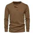 thumbnail image 1 of Tisuna Fall T-Shirts For Mens Cozy Henley Neck Tops Men Solid T Shirts For Casual Wear Size S, 1 of 3