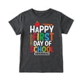 thumbnail image 1 of Tisuna First Day Preschool T Shirts For Girls Cartoon Print Short Sleeve Crew Neck Tops Fashion Kids Back To School Tshirts Size 6-7 Years Dark Gray, 1 of 4