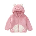 thumbnail image 1 of Tisuna Fleece Jacket For Girls Cute Zip Up Hooded Jackets Cartoon Rabbit Casual Wear Tops Coat For Child Age 12 Months-5 Years Pink, 1 of 8