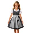 thumbnail image 1 of Tisuna Girl'S Dresses Short Sleeve Square Neck Striped Dress Teen Kids Festival Party Comfort Fit Dresses Size 11-12 Years, 1 of 5
