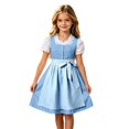 thumbnail image 1 of Tisuna Girl'S Dresses Short Sleeve Square Neck Striped Dress Teen Kids Festival Party Comfort Fit Dresses Size 11-12 Years, 1 of 5
