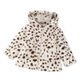 thumbnail image 1 of Tisuna Girl'S Fleece Jacket Comfortable Zip Up Hooded Jackets Leopard Print Street Wear Outer Coat For Child Age 12 Months-7 Years White, 1 of 5