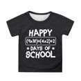 thumbnail image 1 of Tisuna Girls 100 Days Of School Tshirt Letter Print Short Sleeve Crew Neck Tops Comfortable Lightweight Child Toddler Summer Shirt Black Size 3-4 Years, 1 of 4
