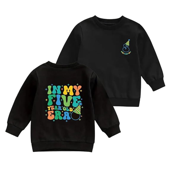 Tisuna Girls Birthday Sweatshirts Kids Fashion Letter Print Sweatshirt Little Girls Casual Wear Long Sleeve Tshirts Size 3-4 Years