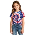 thumbnail image 1 of Tisuna Girls Boys 250 Anniversary USA Short Sleeve Shirts Kids Fourth Of July Tops Crewneck Red White And Blue Tees Multicolour Size 1-2 Years, 1 of 6