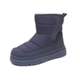 thumbnail image 1 of Tisuna Girls Boys Snow Boots Child Solid Color Pull On Short Booties Thermal Lightweight Kids Winter Snow Boots Dark Blue Size 6-7 Years, 1 of 9