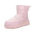 thumbnail image 1 of Tisuna Girls Boys Snow Boots Child Solid Color Pull On Short Booties Thermal Lightweight Kids Winter Snow Boots Pink Size 10-10.5 Years, 1 of 8