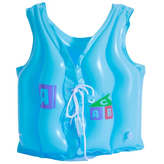 Tisuna Girls Buoyancy Swimsuit Toddler Letter Print Sleeveless V Neck Swim Vest Little Kids Beach Pool Surfing Lightweight Flotation Aid Life Jacket Size 1-6 Years Blue