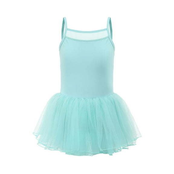 Tisuna Girls Dance Dress Child Solid Color Sleeveless Suspender Dresses Casual Stretch Girls Carnival Festival Dance Wear Green Size 4-5 Years
