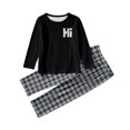 thumbnail image 1 of Tisuna Girls Fall Pajamas Set Kids Breathable Long Sleeve Crew Neck Plaid Print Tops And Pants Sleepwear Children'S 2 Pieces Homewear Matching Set Size 2-3 Years, 1 of 3