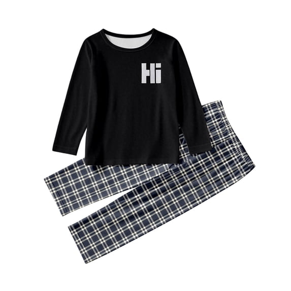 Tisuna Girls Fall Pajamas Set Kids Breathable Long Sleeve Crew Neck Plaid Print Tops And Pants Sleepwear Children'S 2 Pieces Homewear Matching Set Size 2-3 Years