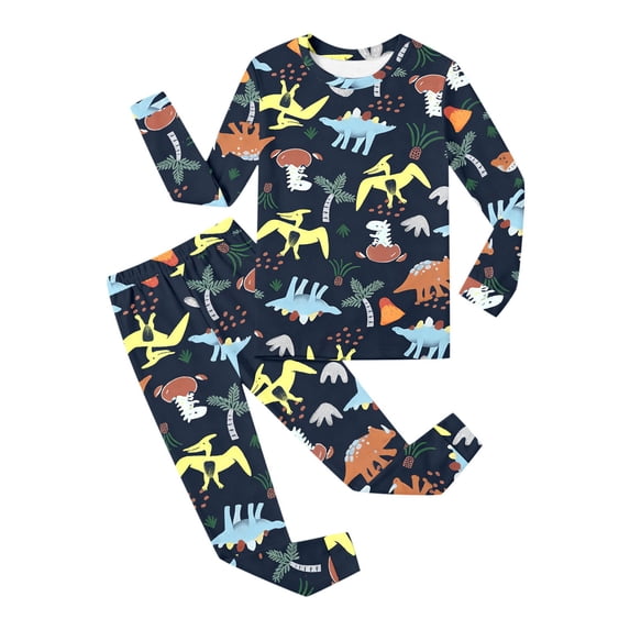 Tisuna Girls Fall Pajamas Set Kids Comfortable Long Sleeve Crew Neck Graphic Print Tops And Pants Sleepwear Children'S 2 Pieces Housewear Clothes Set Size 3-4 Years