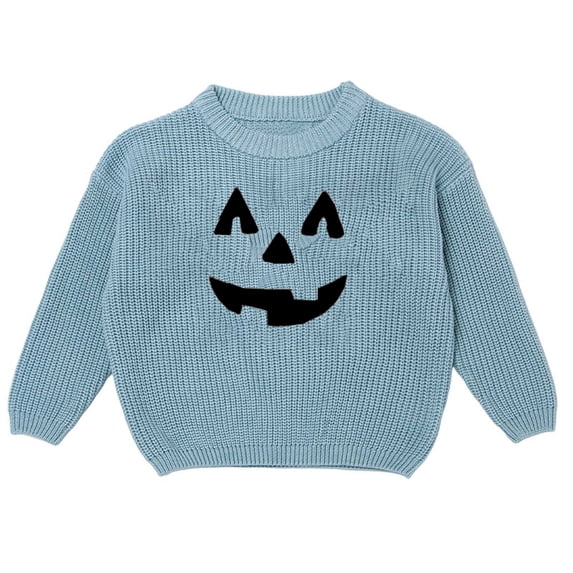Tisuna Girls Halloween Sweater Embroidered Pullover Sweater Soft Casual Wear Knit Tops Clothes For Kids Age 0-7 Years