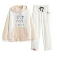thumbnail image 1 of Tisuna Girls Outfits Set Child Letter Print Long Sleeve Hooded Sweatsuit Casual Cute Autumn Winter Girls Matching Set Blue Size 15 Years, 1 of 5