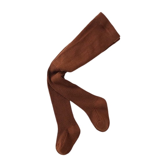 Tisuna Girls Pantyhose Child Solid Color Stretchy Tights Leggings Breathable Soft Autumn Winter Kids Daily Wear Brick Red Size 8-10 Years