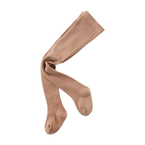 Tisuna Girls Pantyhose Child Solid Color Stretchy Tights Leggings Breathable Soft Autumn Winter Kids Daily Wear Khaki Size 2-4 Years