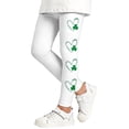 thumbnail image 1 of Tisuna Girls St Patricks Day Leggings Child Cartoon Print Elastic Waist Tight Leg Yoga Pants Fashion Stretchy Little Girls Play Holiday Festive Outfits White Size 18-24 Months, 1 of 6
