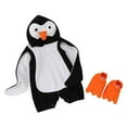 thumbnail image 1 of Tisuna Halloween Baby Girls Penguin Romper Fashionable Sleeveless Hooded Jumpsuit With Shoes Infant Kids Halloween Theme Party Bodysuit Size 18-24 Months Black, 1 of 9