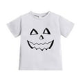 thumbnail image 1 of Tisuna Halloween Boys Girls Top Child Cartoon Print Short Sleeve Crew Neck Shirt Cute Loose Kids Pullover Clothes White Size 7-8 Years, 1 of 4