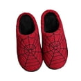 thumbnail image 1 of Tisuna Halloween Fuzzy Slippers Women Men Spider Web Design Soft Bedroom Slippers Theme Events Memory Foam Shoes, 1 of 6