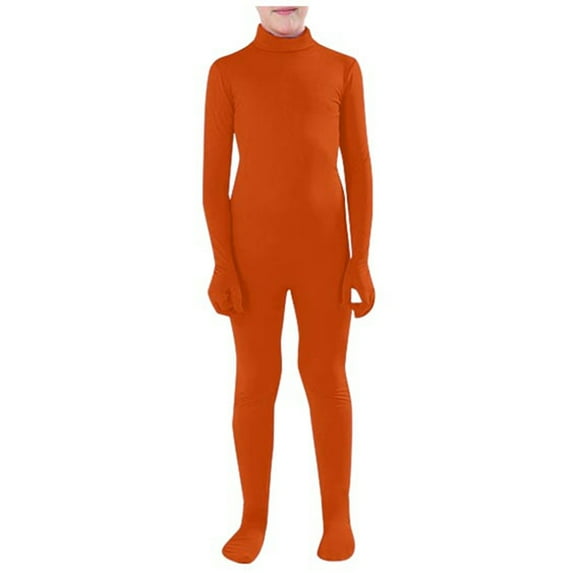 Tisuna Halloween Outfit For Baby Turtleneck Long Sleeve Outfit Solid Color Comfortable Casual Fall Winter Halloween Outfit,, Orange
