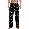 thumbnail image 1 of Tisuna Halloween Pajamas Pants For Mens Bat Print Elastic Waist Bottom Casual Sleepwear Pants Fashion Theme Party Bedtime Wear Trousers Size L, 1 of 5